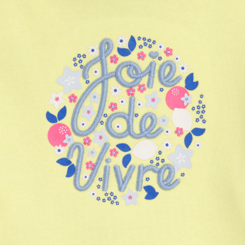 سترة بقلنسوة من الصوف الناعم، باللون الأصفر للفتيات الصغيرات